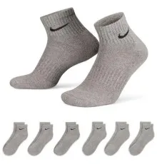 Шкарпетки Nike U NK EVERYDAY CSH ANKL 6PR 132 SX7669-064 34-38 6 пар Сірі (195244786824)