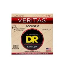 Струни для гітари DR Strings VERITAS Coated Core Acoustic Guitar Strings - Extra Light (10-48) (VTA-10)