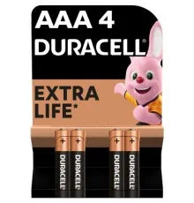Батарейка Duracell AAA лужні 4 шт. в упаковці (5000394052543 / 81545421)