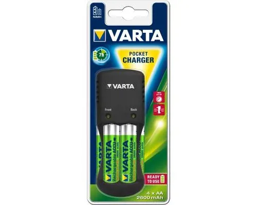 Зарядное устройство для аккумуляторов Varta Pocket Charger + 4AA 2600 mAh NI-MH (57642101471)