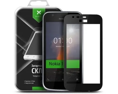 Скло захисне Vinga для Nokia 1 Black (VTPGS-N1B)