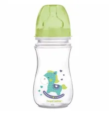 Пляшечка для годування Canpol babies антиколькова EasyStart - Toys з широким отвором 240 мл (35/221_gre)