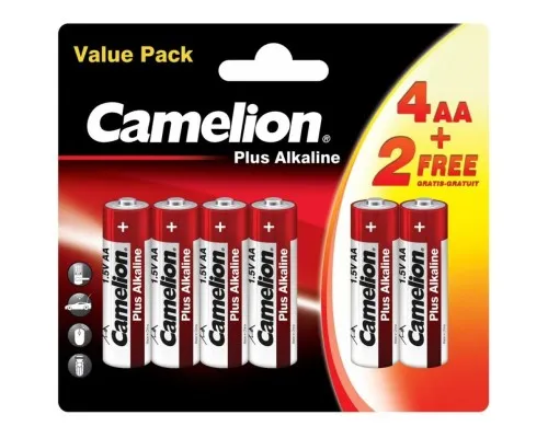 Батарейка Camelion AA LR6 Plus Alkaline * (4+2) (4+2LR6-BP)
