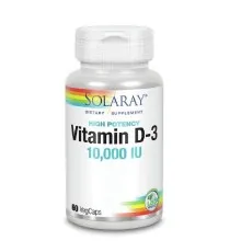 Вітамін Solaray Вітамін D-3 10000 IU Solaray 60 капсул (SOR75250)