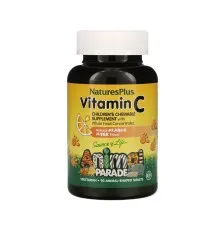 Витамин Natures Plus Витамин С для Детей, Вкус Апельсина, Animal Parade, 90 жева (NAP-29998)