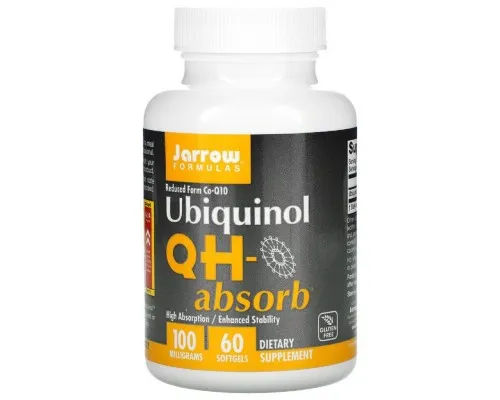 Вітамін Jarrow Formulas Убіхінол QH-Absorb, 100 мг, Ubiquinol, QH-Absorb, 60 гелевих (JRW-06019)