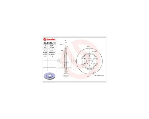 Тормозной диск Brembo 09.B628.10