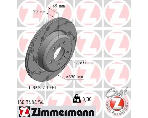 Гальмівний диск ZIMMERMANN 150.3484.54