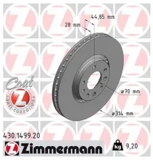 Гальмівний диск ZIMMERMANN 430.1499.20