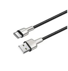 Дата кабель USB 2.0 AM to Type-C 1.0m head metal black ColorWay (CW-CBUC046-BK)