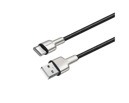 Дата кабель USB 2.0 AM to Type-C 1.0m head metal black ColorWay (CW-CBUC046-BK)