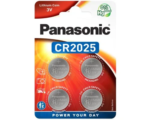 Батарейка Panasonic CR 2025 Lithium * 4 (CR-2025EL/4B)