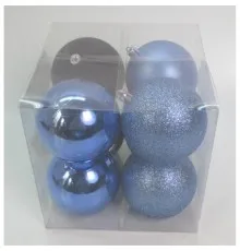 Ялинкова іграшка Novogod`ko 8 шт блакитний mix 8 см (974417)