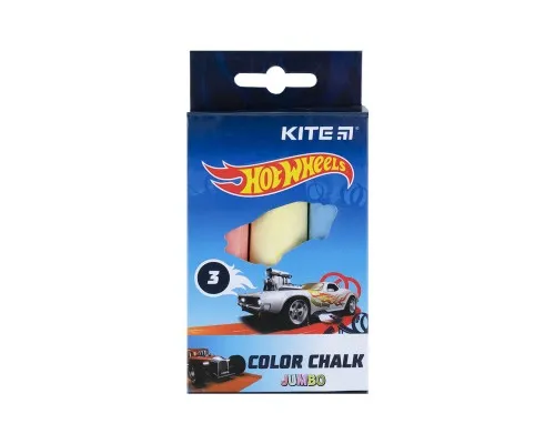 Крейда Kite кольорова Jumbo Hot Wheels, 3 кольори (HW21-077)