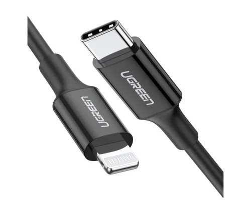 Дата кабель USB-C to Lightning 1.0m US1713A Nickel Plating ABS Shell Black Ugreen (60751)