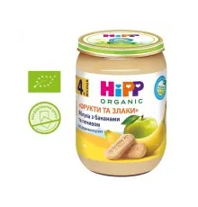 Детское пюре HiPP Яблоки с бананами и печеньем Фрукты и злаки, 190 г (9062300132479)