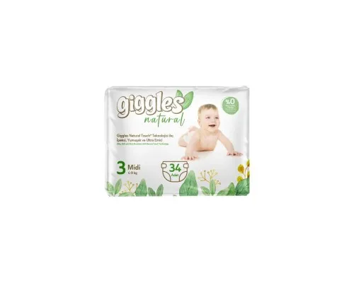 Подгузники Giggles Natural 3 Midi 4-9 кг 34 шт (8680131206391)