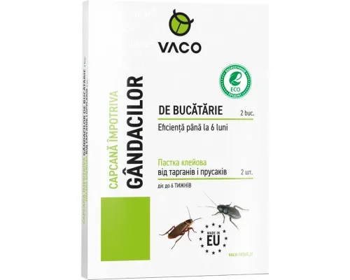Пастка для тарганів Vaco Eco клейова від тарганів і прусаків 2 шт. (5901821952705)