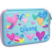 Пенал Cool For School з тисненням 1 відділення Блакитний (QT-5615-Blue)