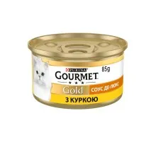 Влажный корм для кошек Purina Gourmet Gold. Соус Де-Люкс с курицей 85 г (7613036705103)