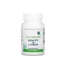 Вітамінно-мінеральний комплекс Seeking Health Вітамін B12 з L-5-MTHF, смак вишні, Active B12 With L-5-MTHF, 60 жувач (SKH-52006)