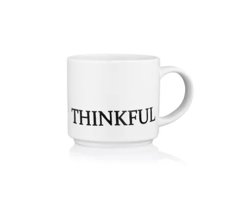 Чашка Ardesto Thinkful, 420мл, кераміка, білий (AR3043W)