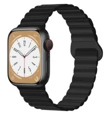 Ремінець до смарт-годинника Drobak Silicone Magnetic Link для Apple Watch All Series 38/40/41mm Dark black (898922)