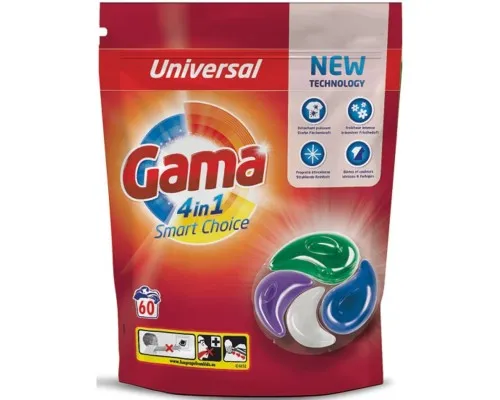 Капсули для прання Gama 4 in 1 Universal 60 шт. (8435495836728)