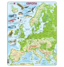 Пазл Larsen рамка-вкладиш Карта Європи з тваринами (K70-UA)