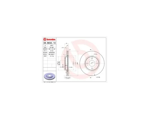 Гальмівний диск Brembo 09.B632.10