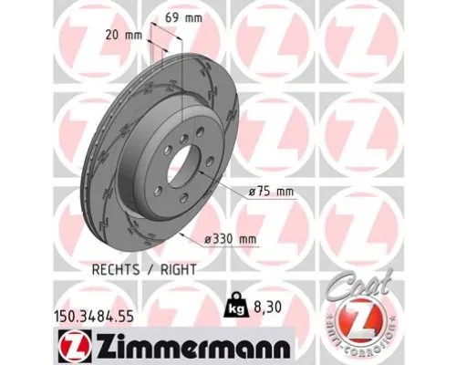 Гальмівний диск ZIMMERMANN 150.3484.55