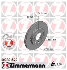 Гальмівний диск ZIMMERMANN 600.3218.20