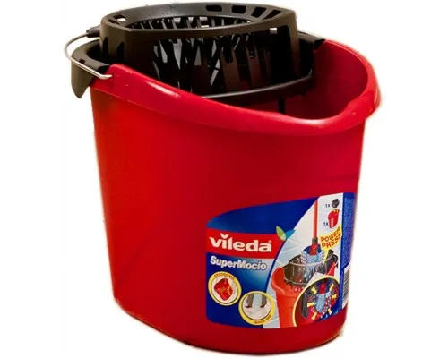 Відро для швабр Vileda Super Mocio з віджимом червоне 10 л (4003790105111)