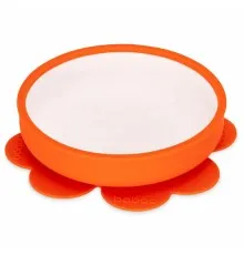 Набор детской посуды Baboo тарелочка силиконовая 6+ мес оранжевая (90428)