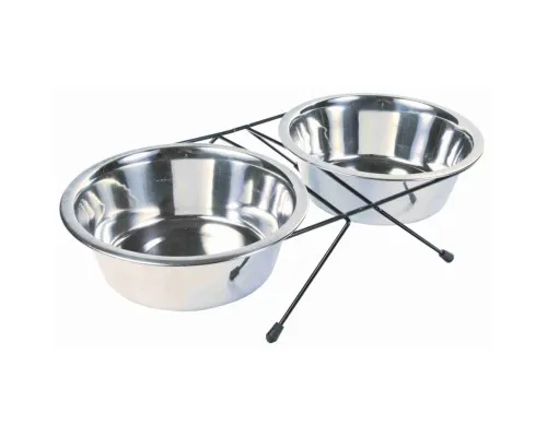 Посуд для собак Trixie низька підставка з мисками 1.8 л/20 см (4011905248332)