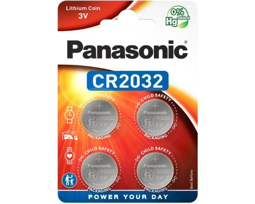 Батарейка Panasonic CR 2032 Lithium * 4 (CR-2032EL/4B)