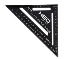 Косинець Neo Tools 15 см, 18.3x18.3x2.2 см, 45 і 90° (72-102)