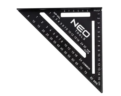 Косинець Neo Tools 15 см, 18.3x18.3x2.2 см, 45 і 90° (72-102)