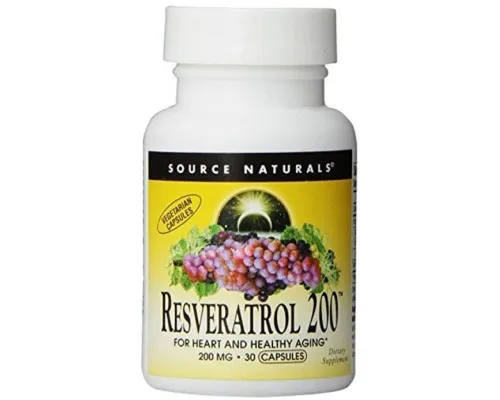 Антиоксидант Source Naturals Ресвератрол, 200 мг, Resveratrol, 30 таблеток (SN2292)