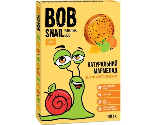 Мармелад Bob Snail Равлик Боб манго-гарбуз-чіа 108 г (4820219341277)