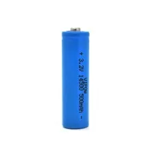 Аккумулятор 14500 LiFePO4 (size AA), 500mAh, 3.2V, TipTop, blue Vipow (IFR14500-500mAhTT / 21439)
