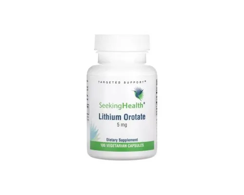 Трави Seeking Health Літій оротат, 5 мг, Lithium Orotate, 100 вегетаріанських капсул (SKH-52061)