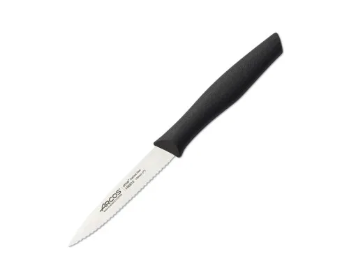 Кухонный нож Arcos Nova для чищення зубчатий 100 мм Чорний (188610)