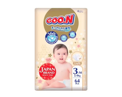 Подгузники GOO.N Premium Soft 5-9 кг Размер 3 M на липучках 64 шт (F1010101-154)