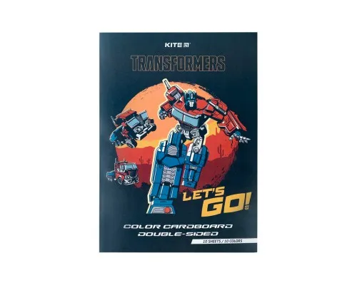 Цветной картон Kite А4 двухсторонний Transformers 10 листов (TF24-255)