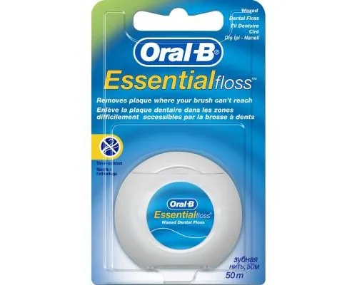 Зубна нитка Oral-B Essential floss Waxed мятна 50 м (3014260280772/5010622005029)