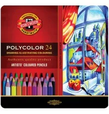 Олівці кольорові Koh-i-Noor Polycolor художні метал. пенал 24 кольорів (3824024002PL)