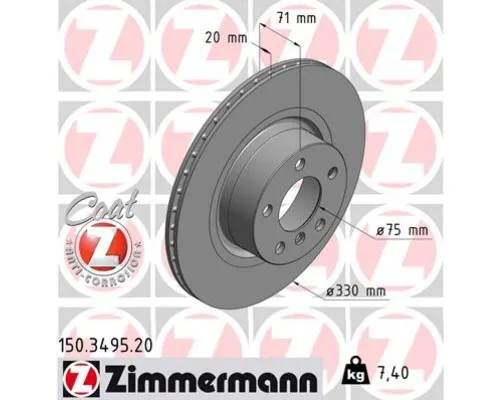 Гальмівний диск ZIMMERMANN 150.3495.20