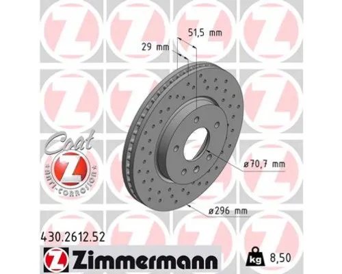 Гальмівний диск ZIMMERMANN 430.2612.52