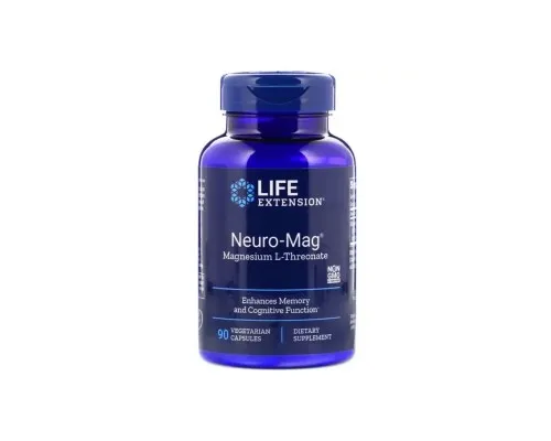 Минералы Life Extension Магний L-треонат, Magnesium L-Threonate, Neuro-Mag, 90 капс (LEX-16039)